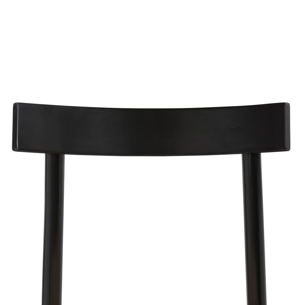 Mid-Century Modern Black Dining Chair with Solid Oak Frame