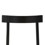 Chaise de salle à manger noire de style Mid-Century Modern avec cadre en chêne massif