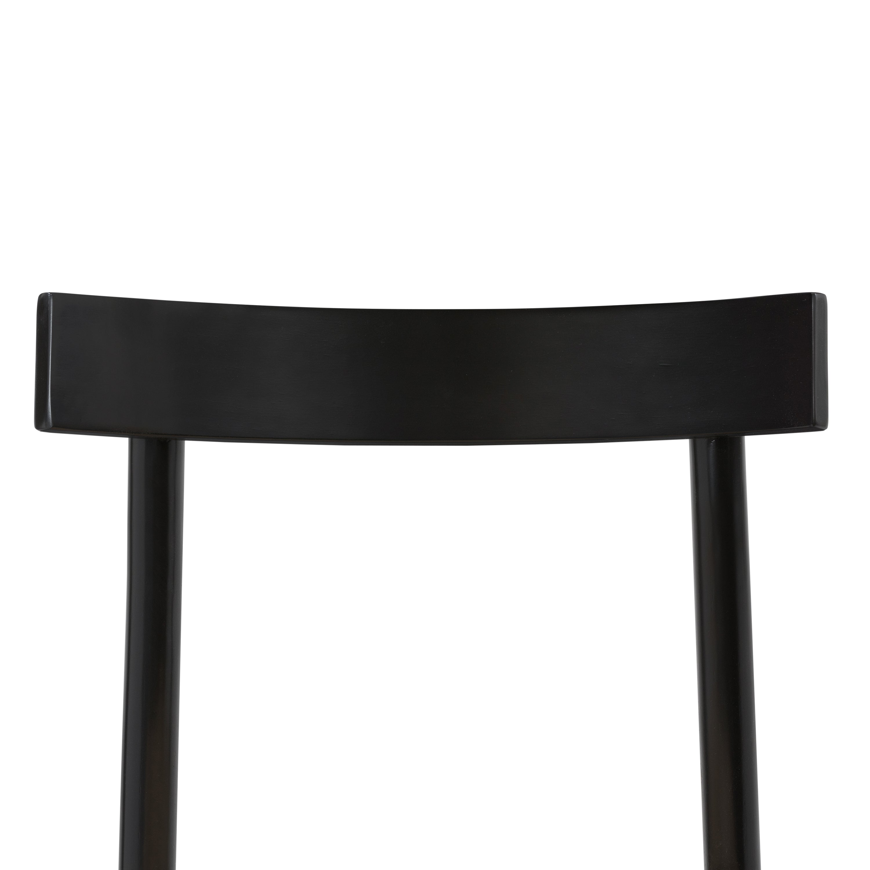 Mid-Century Modern Black Dining Chair with Solid Oak Frame