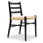 Chaise de salle à manger noire traditionnelle avec cadre en bois séché au four