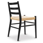 Chaise de salle à manger noire traditionnelle avec cadre en bois séché au four