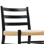 Chaise de salle à manger noire traditionnelle avec cadre en bois séché au four
