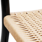 Chaise de salle à manger noire traditionnelle avec cadre en bois séché au four