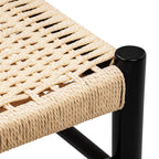 Chaise de salle à manger noire traditionnelle avec cadre en bois séché au four
