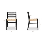 Chaise de salle à manger noire traditionnelle avec cadre en bois séché au four