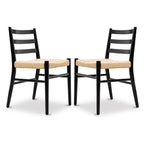 Chaise de salle à manger noire traditionnelle avec cadre en bois séché au four