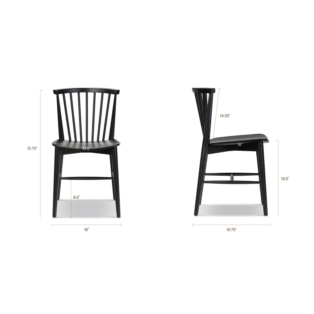 Mid-Century Modern Black Dining Chair for Dining Room