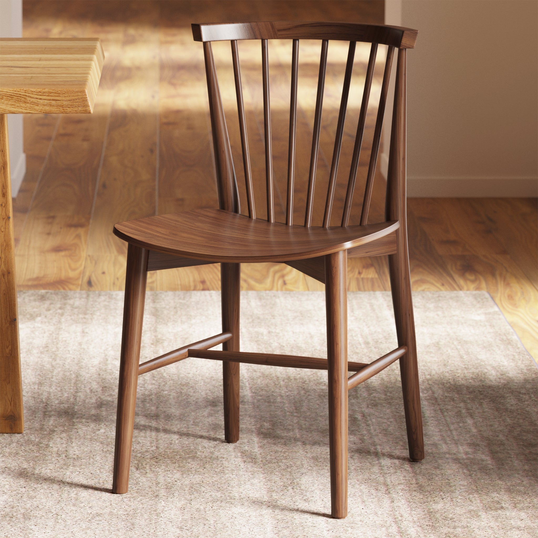 Mid-Century Modern Walnut Walnut Wood Dining Chair for Dining Room
