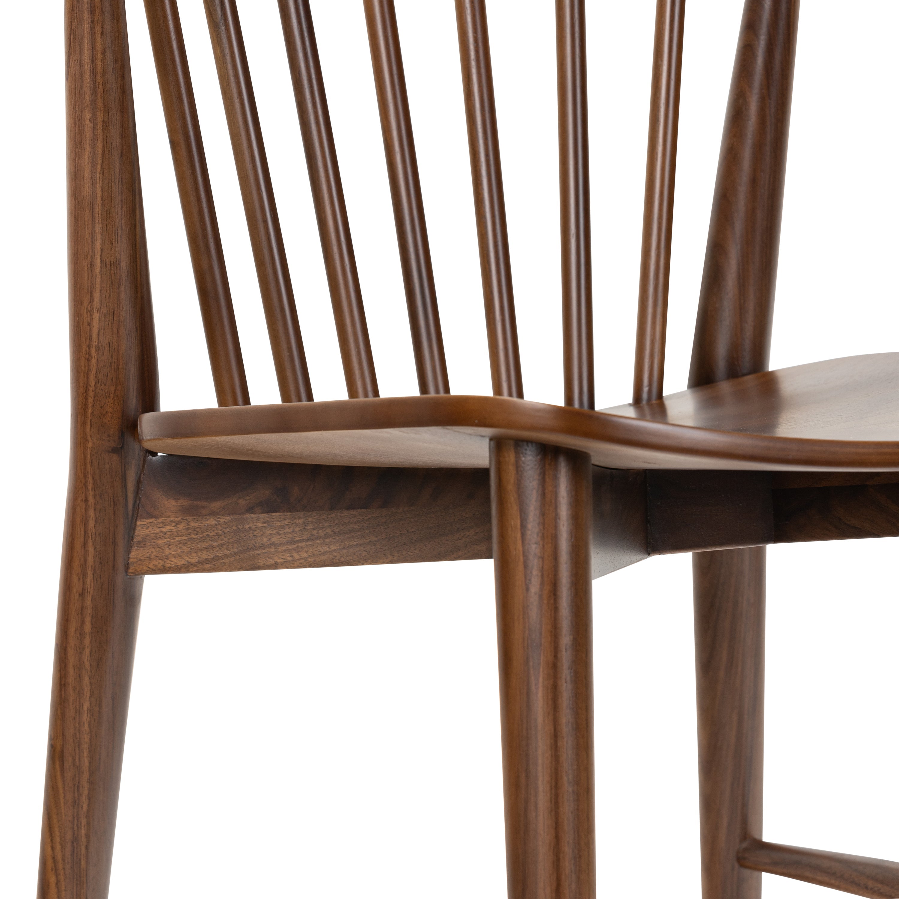 Mid-Century Modern Walnut Walnut Wood Dining Chair for Dining Room