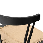 Chaise de salle à manger noire Mid-Century Modern