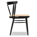 Chaise de salle à manger noire Mid-Century Modern