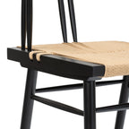 Chaise de salle à manger noire Mid-Century Modern