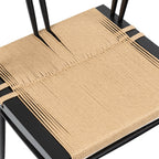 Chaise de salle à manger noire Mid-Century Modern