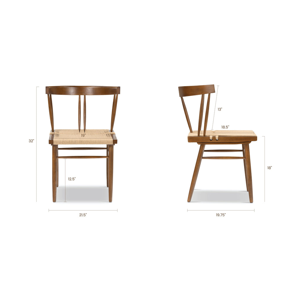Mid-Century Modern Walnut Walnut Wood Dining Chair for Dining Room