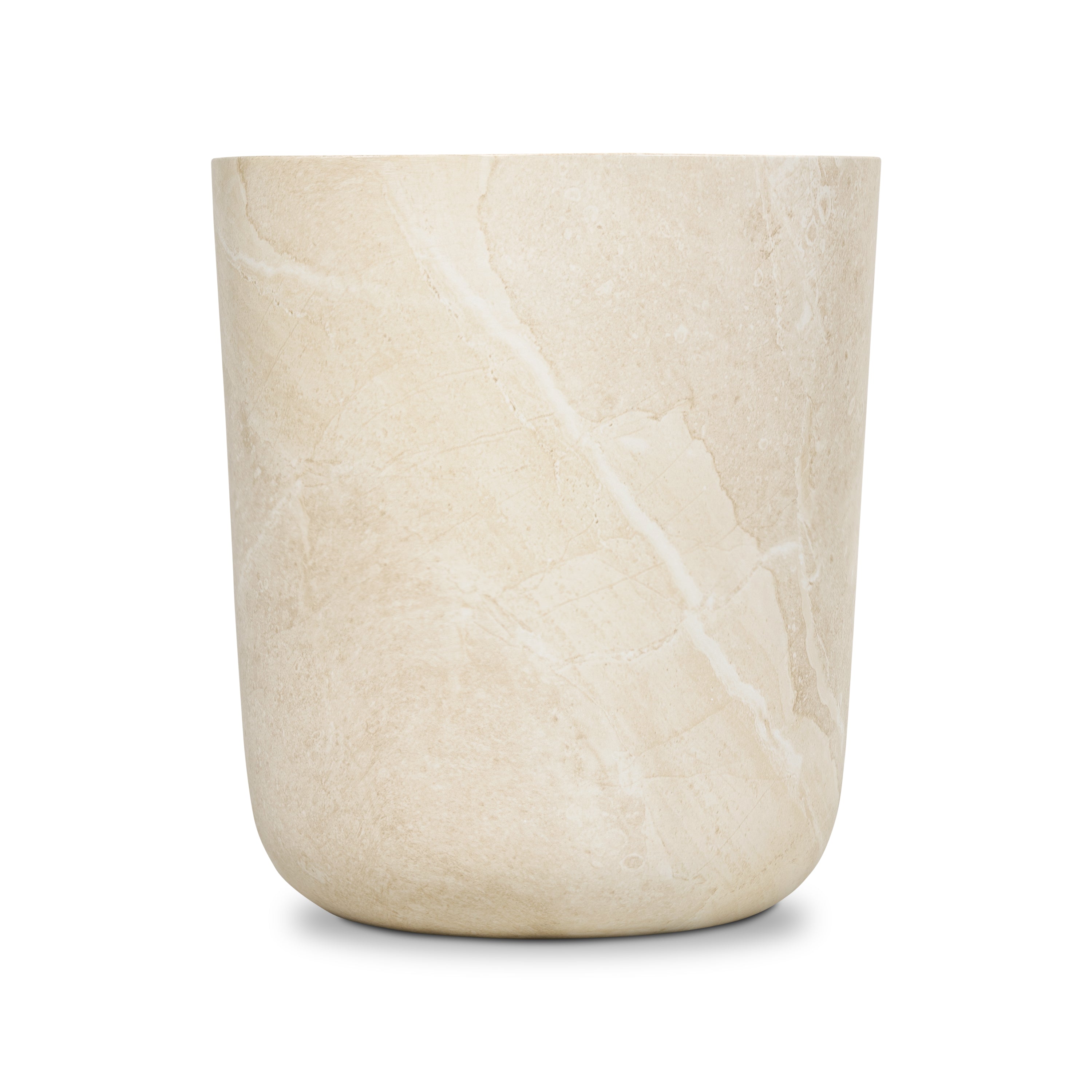 Industrial Sandstone White Side Table with Weather-Resistant Build