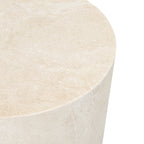 Table d'appoint industrielle blanche en grès avec structure résistante aux intempéries