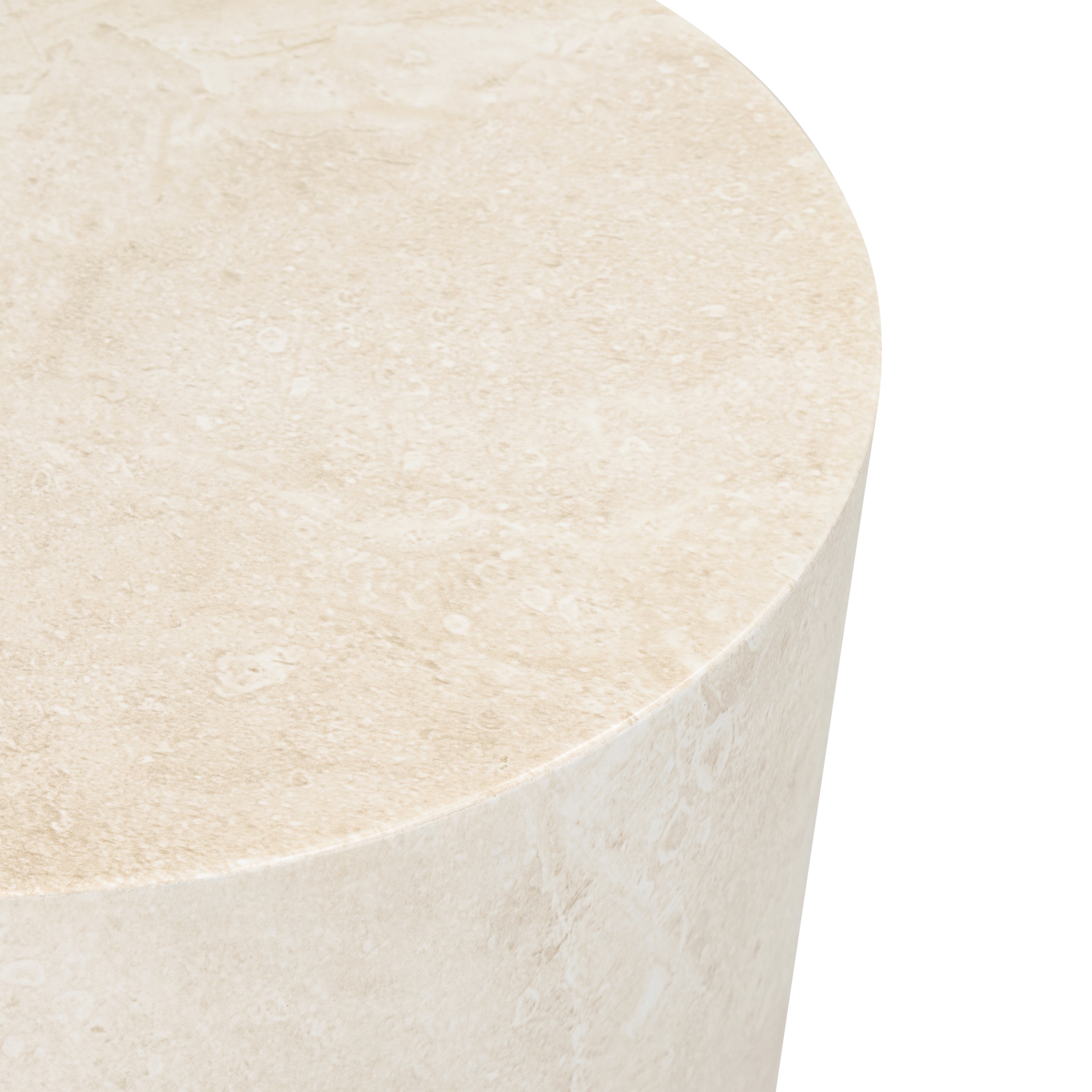Industrial Sandstone White Side Table with Weather-Resistant Build