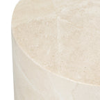 Table d'appoint industrielle blanche en grès avec structure résistante aux intempéries
