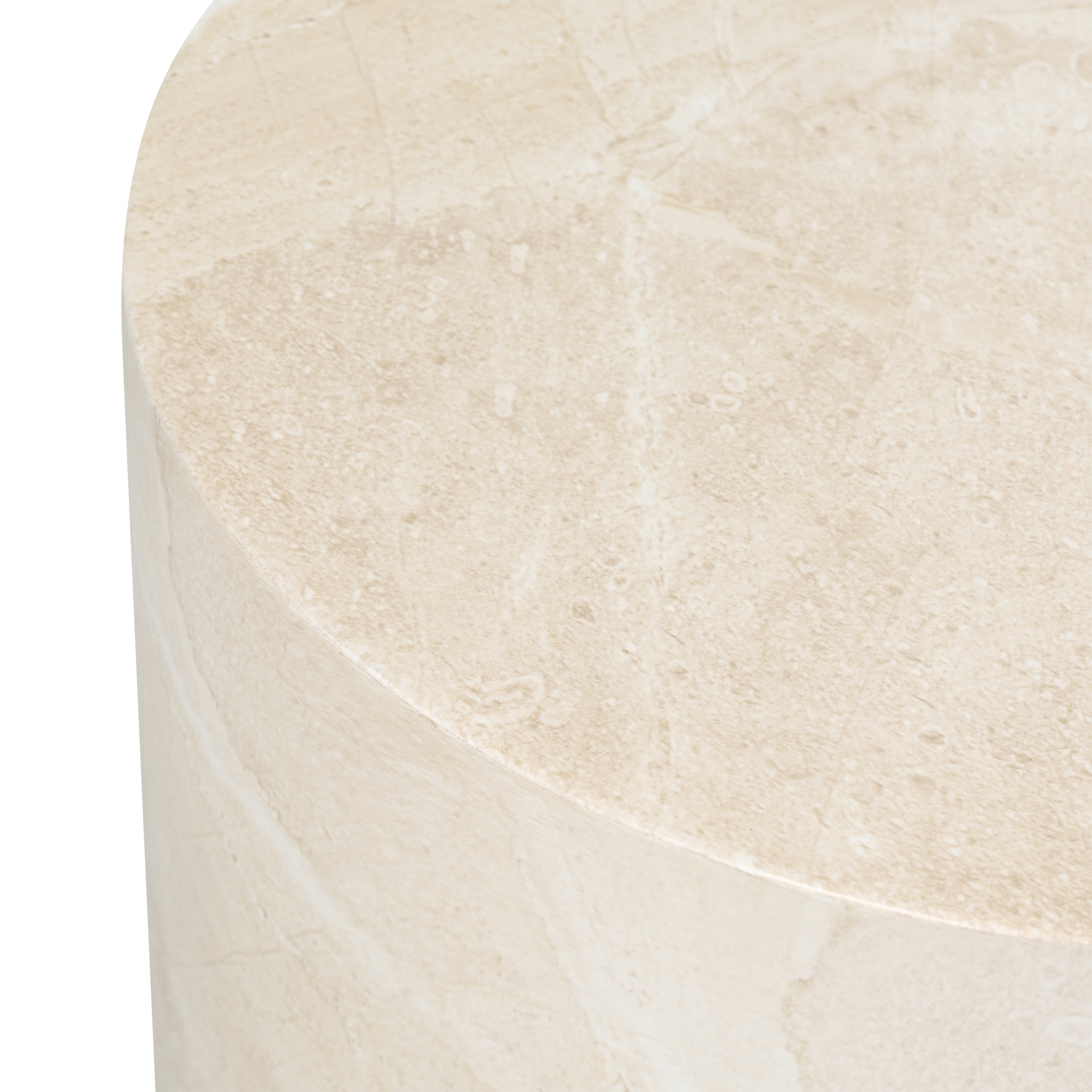 Industrial Sandstone White Side Table with Weather-Resistant Build