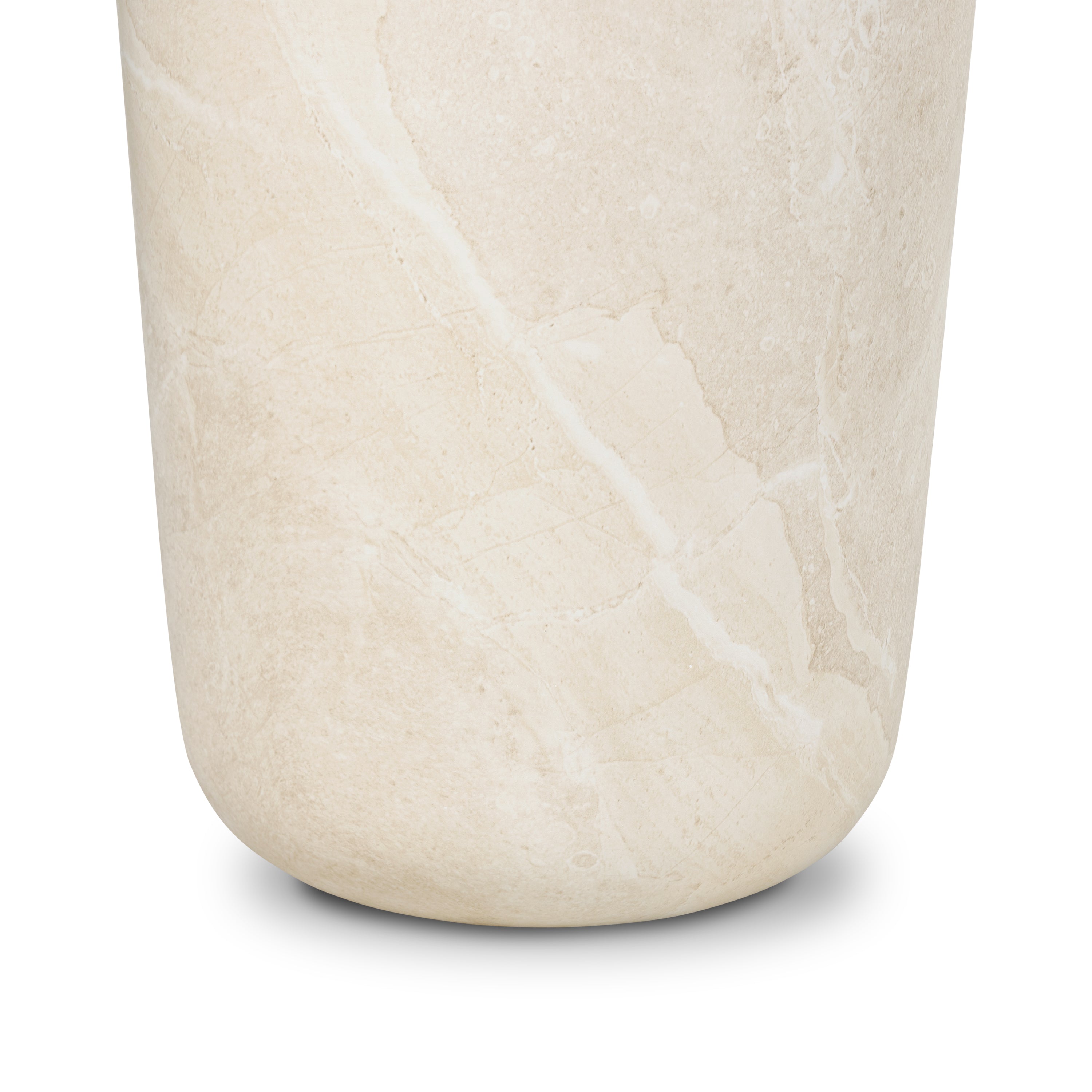 Industrial Sandstone White Side Table with Weather-Resistant Build