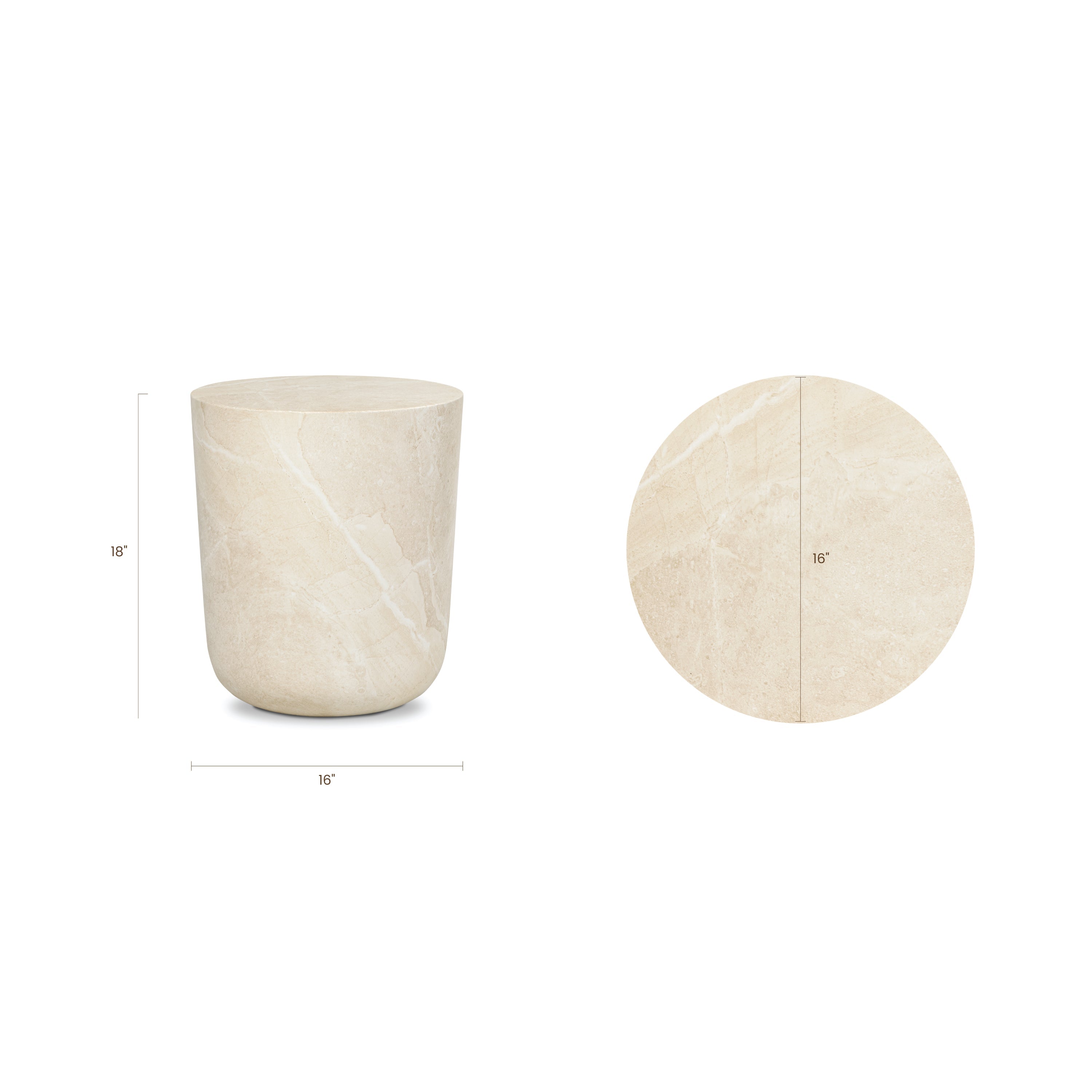 Industrial Sandstone White Side Table with Weather-Resistant Build