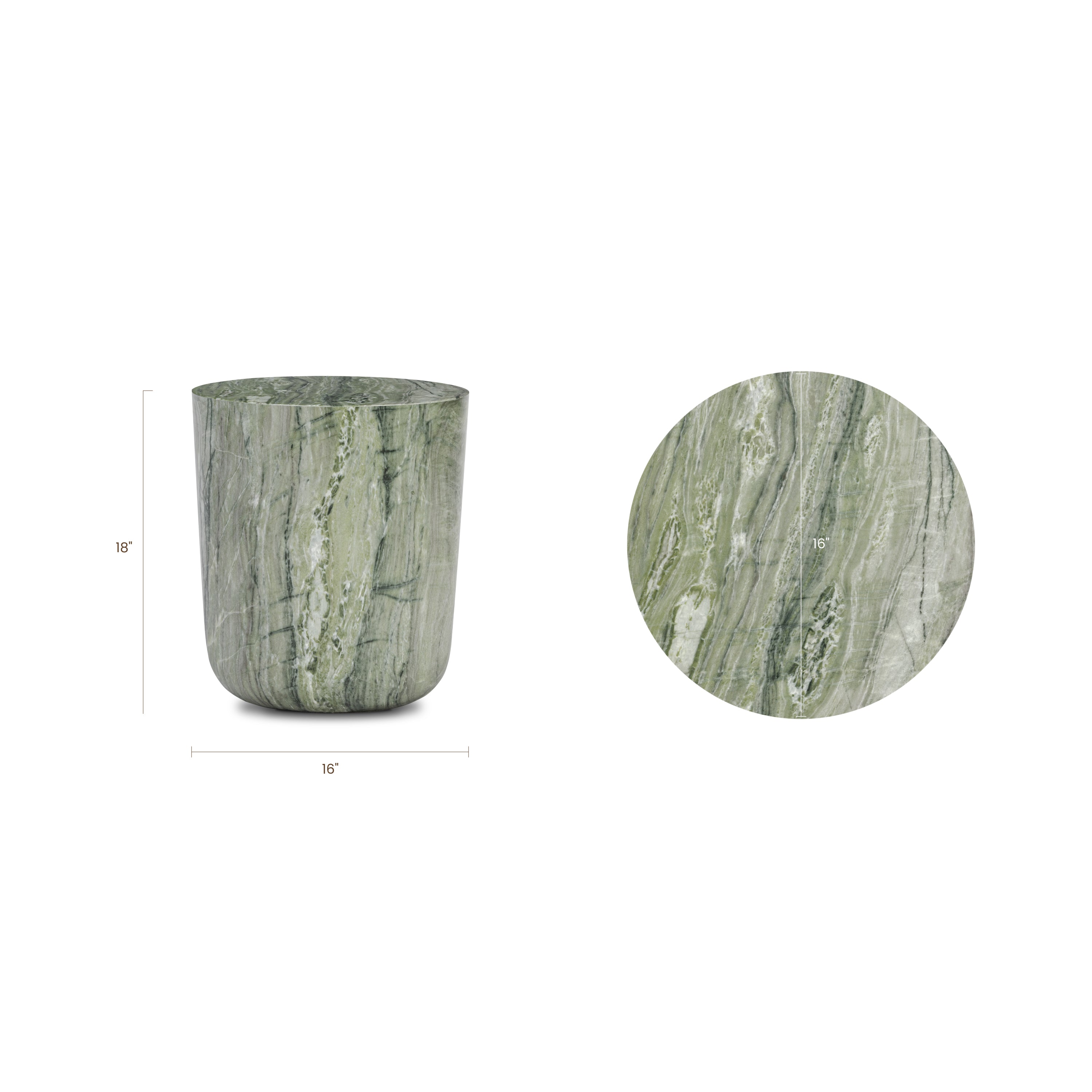 Industrial Seaweed Green Side Table with Weather-Resistant Build