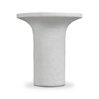 Table d'appoint moderne en béton couleur ivoire avec construction résistante aux intempéries
