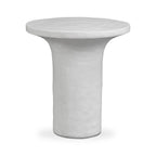 Table d'appoint moderne en béton couleur ivoire avec construction résistante aux intempéries