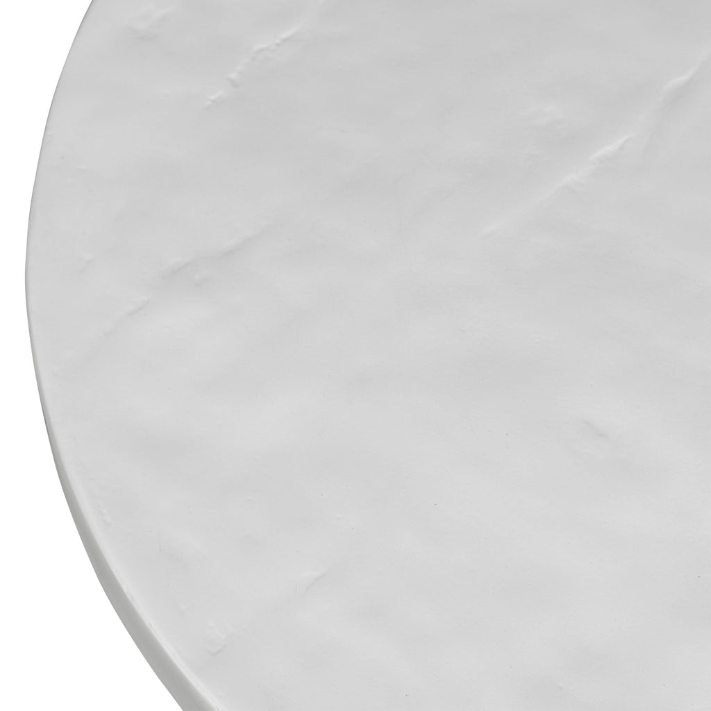 Modern Ivory Concrete Concrete Side Table with Weather-Resistant Build
