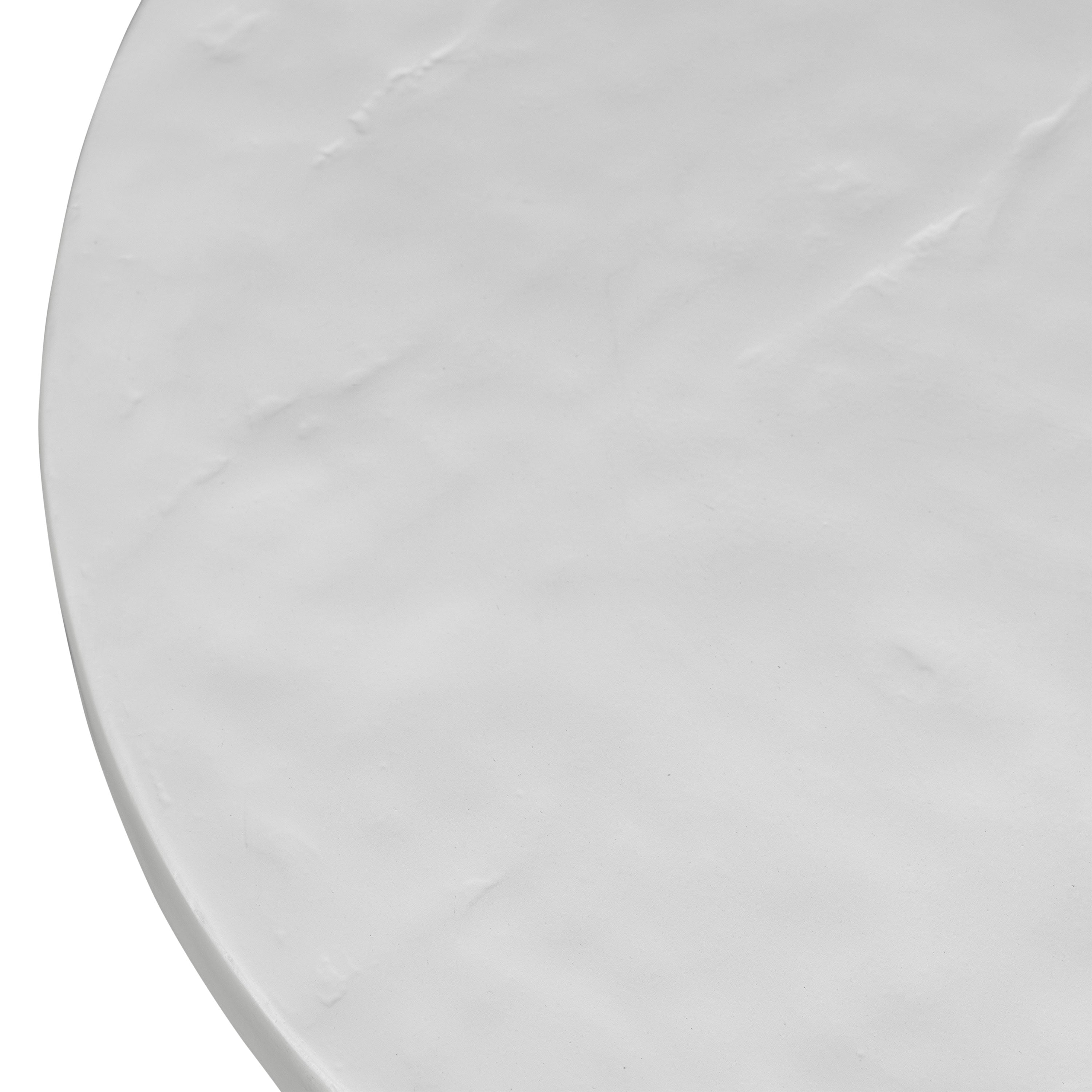 Modern Ivory Concrete Concrete Side Table with Weather-Resistant Build