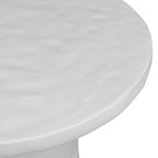 Table d'appoint moderne en béton couleur ivoire avec construction résistante aux intempéries