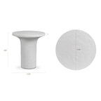 Table d'appoint moderne en béton couleur ivoire avec construction résistante aux intempéries