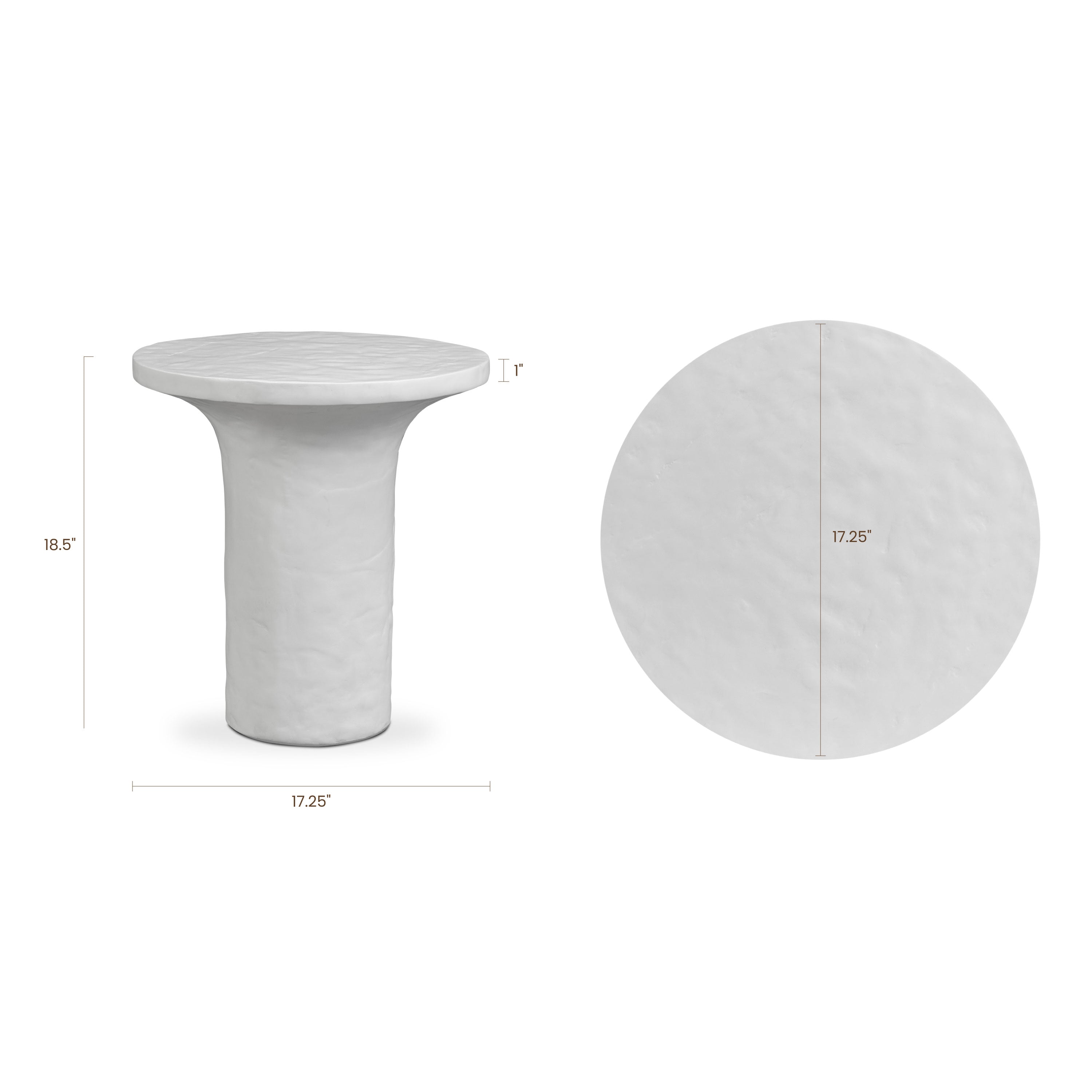 Modern Ivory Concrete Concrete Side Table with Weather-Resistant Build