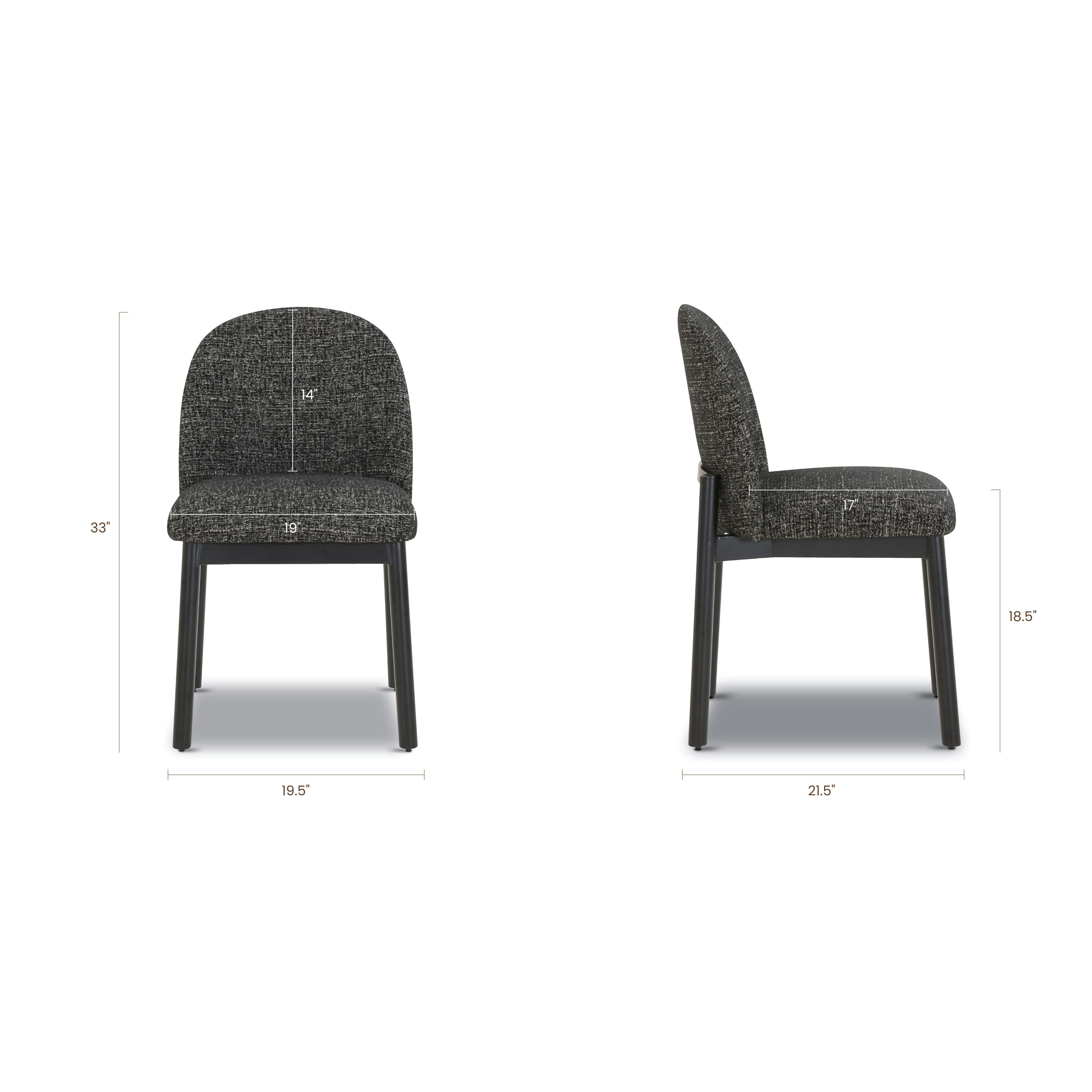 Modern Ebony Black Dining Chair for Dining Room