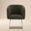 Modern Juniper Green Boucle Dining Chair with Tufted Back