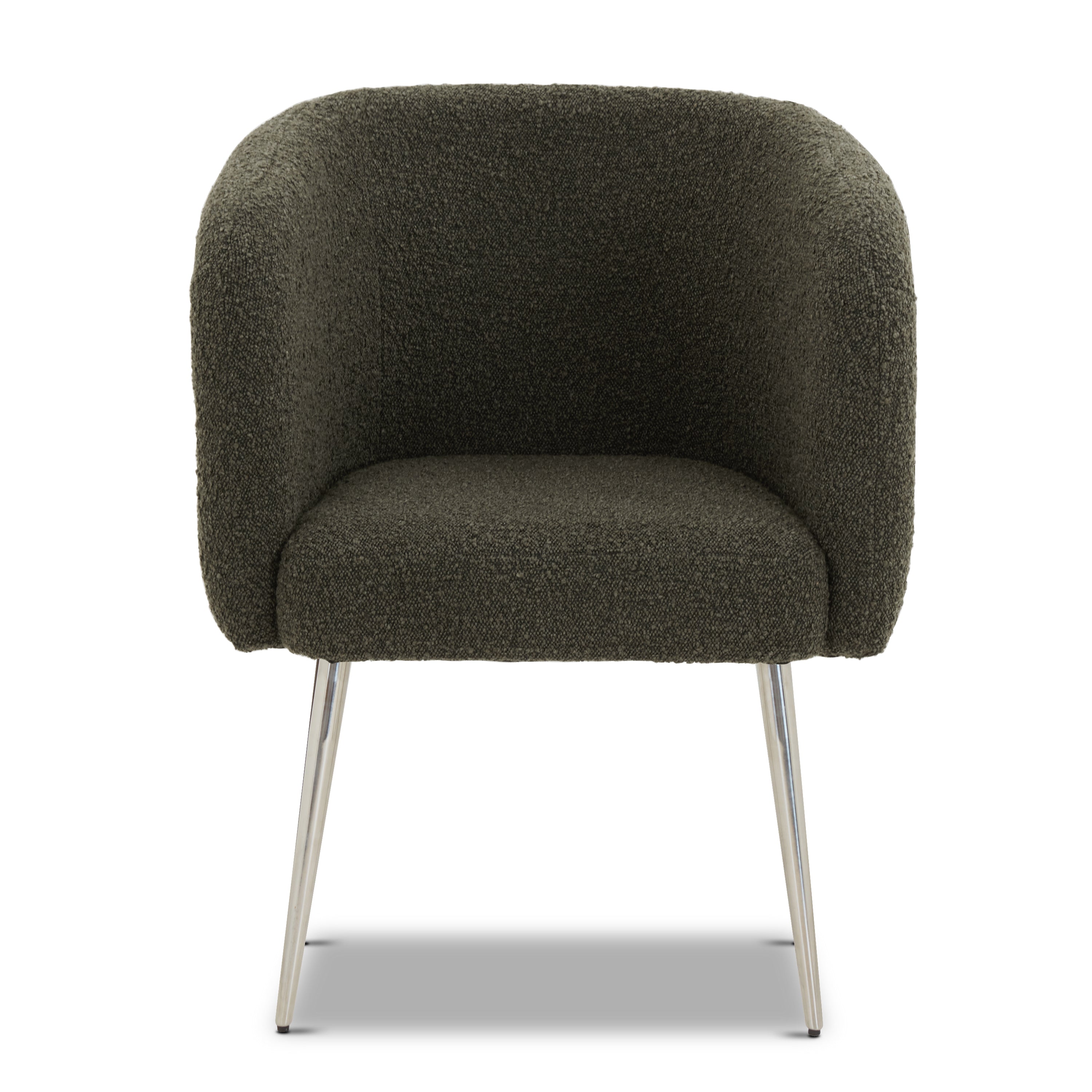 Modern Juniper Green Boucle Dining Chair with Tufted Back