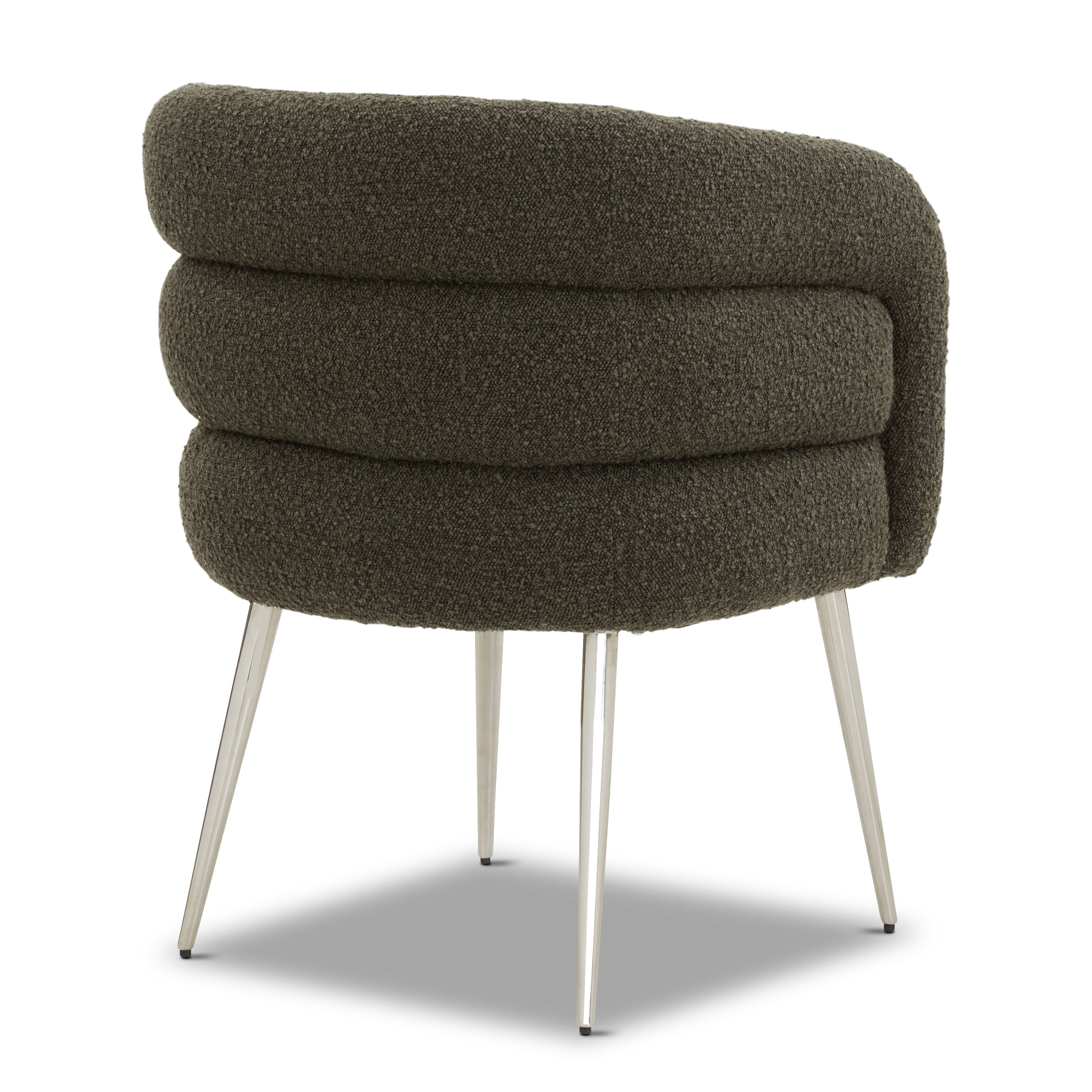 Modern Juniper Green Boucle Dining Chair with Tufted Back