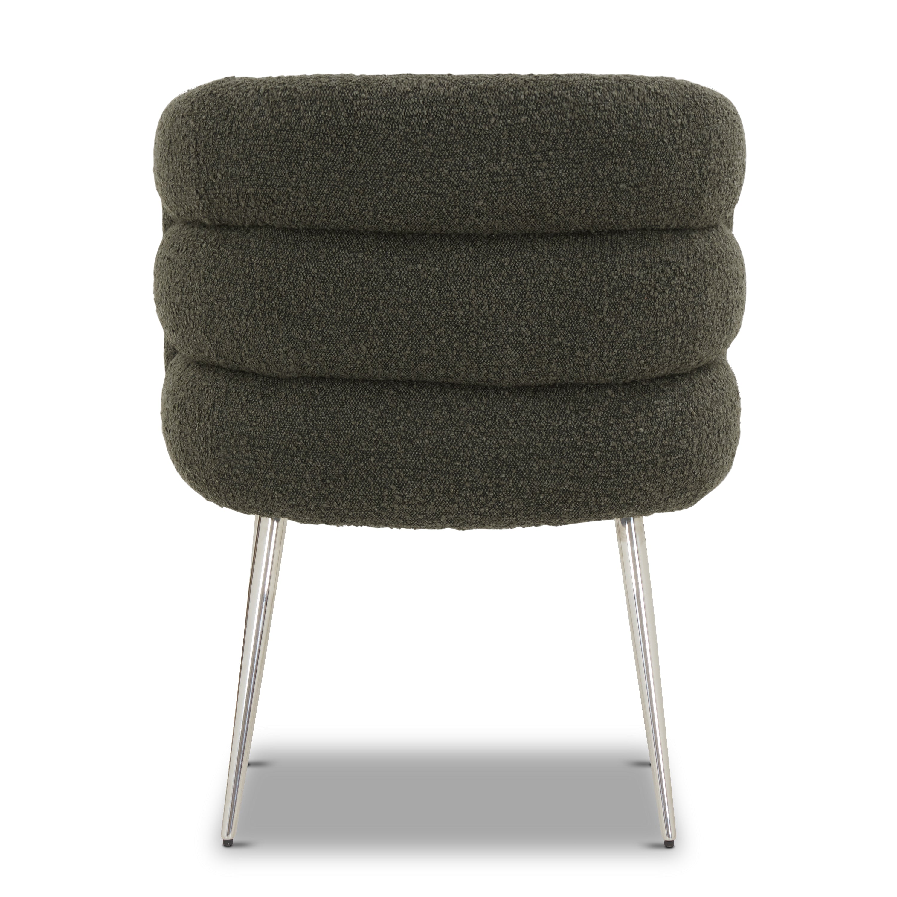 Modern Juniper Green Boucle Dining Chair with Tufted Back