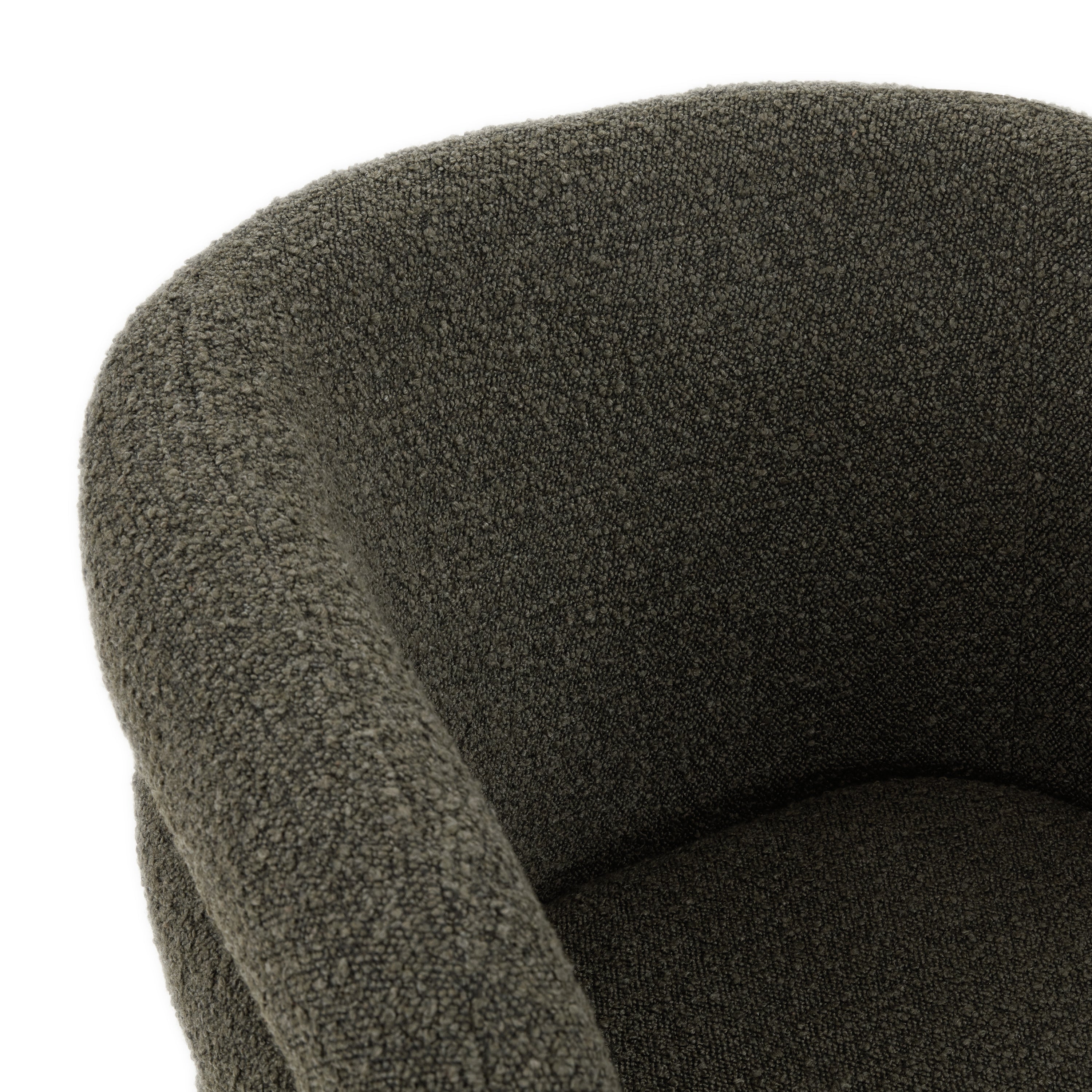 Modern Juniper Green Boucle Dining Chair with Tufted Back