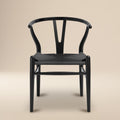 Mid-Century Modern Pitch Black Chair | Pitch Black with Kiln-Dried