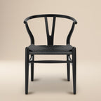 Chaise Mid-Century Moderne Noir Profond | Noir Profond avec Bois Séché au Four