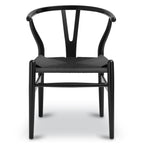 Chaise Mid-Century Moderne Noir Profond | Noir Profond avec Bois Séché au Four
