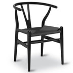 Chaise Mid-Century Moderne Noir Profond | Noir Profond avec Bois Séché au Four