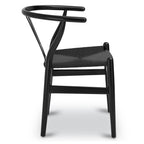Chaise Mid-Century Moderne Noir Profond | Noir Profond avec Bois Séché au Four