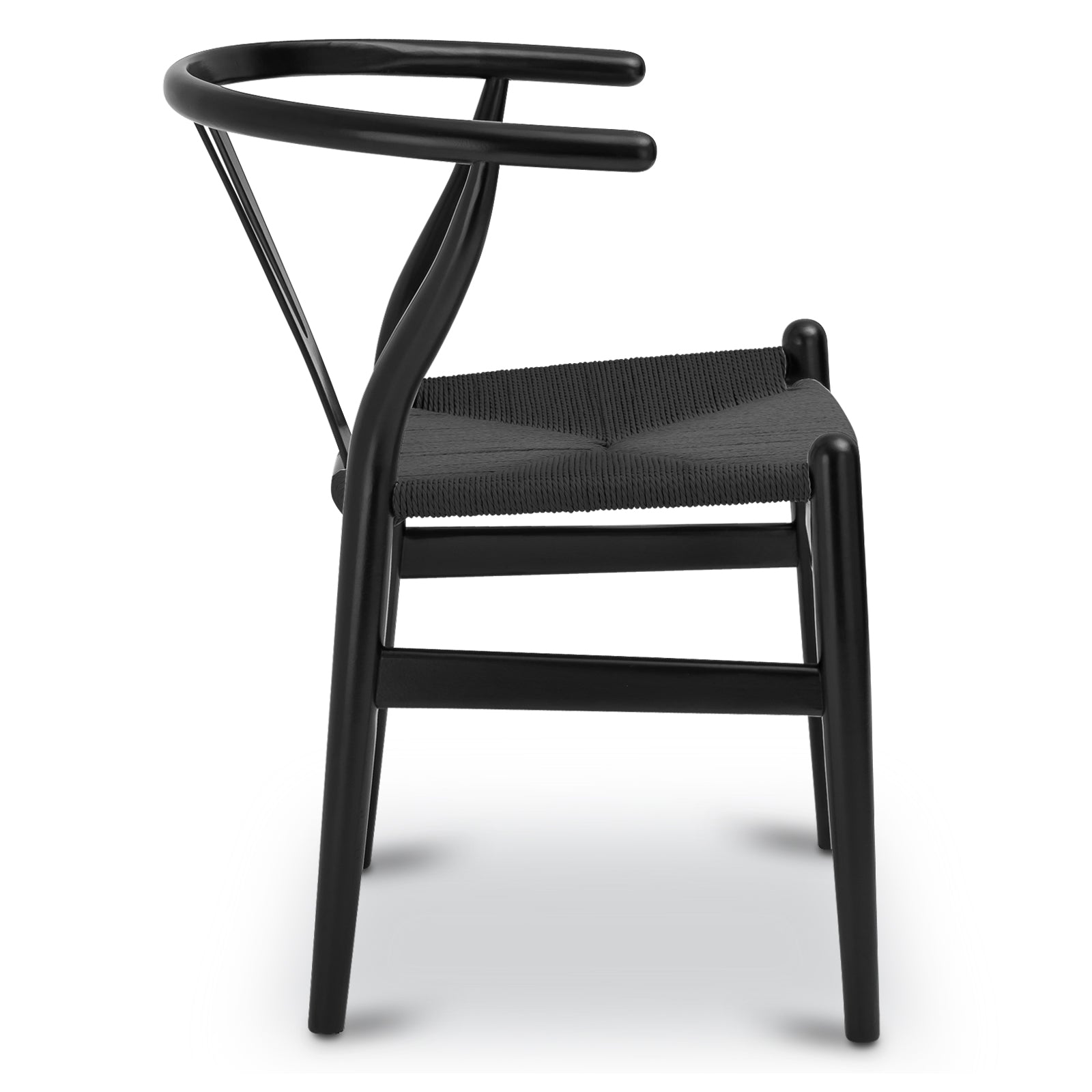 Mid-Century Modern Pitch Black Chair | Pitch Black with Kiln-Dried
