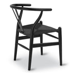 Chaise Mid-Century Moderne Noir Profond | Noir Profond avec Bois Séché au Four