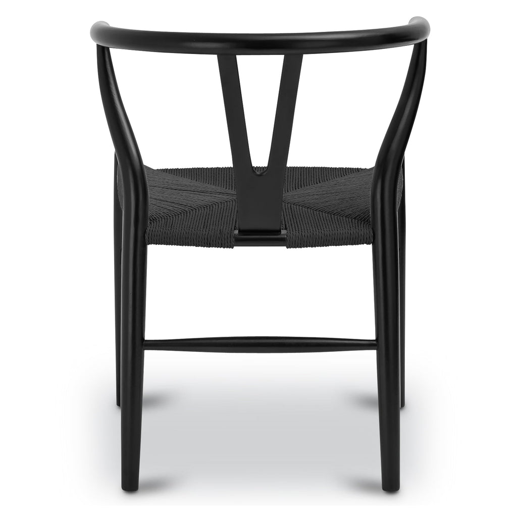 Mid-Century Modern Pitch Black Chair | Pitch Black with Kiln-Dried