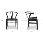Chaise Mid-Century Moderne Noir Profond | Noir Profond avec Bois Séché au Four