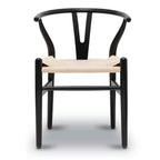 Chaise noire Mid-Century Modern | Noire avec cadre en bois séché au four