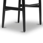 Chaise noire Mid-Century Modern | Noire avec cadre en bois séché au four